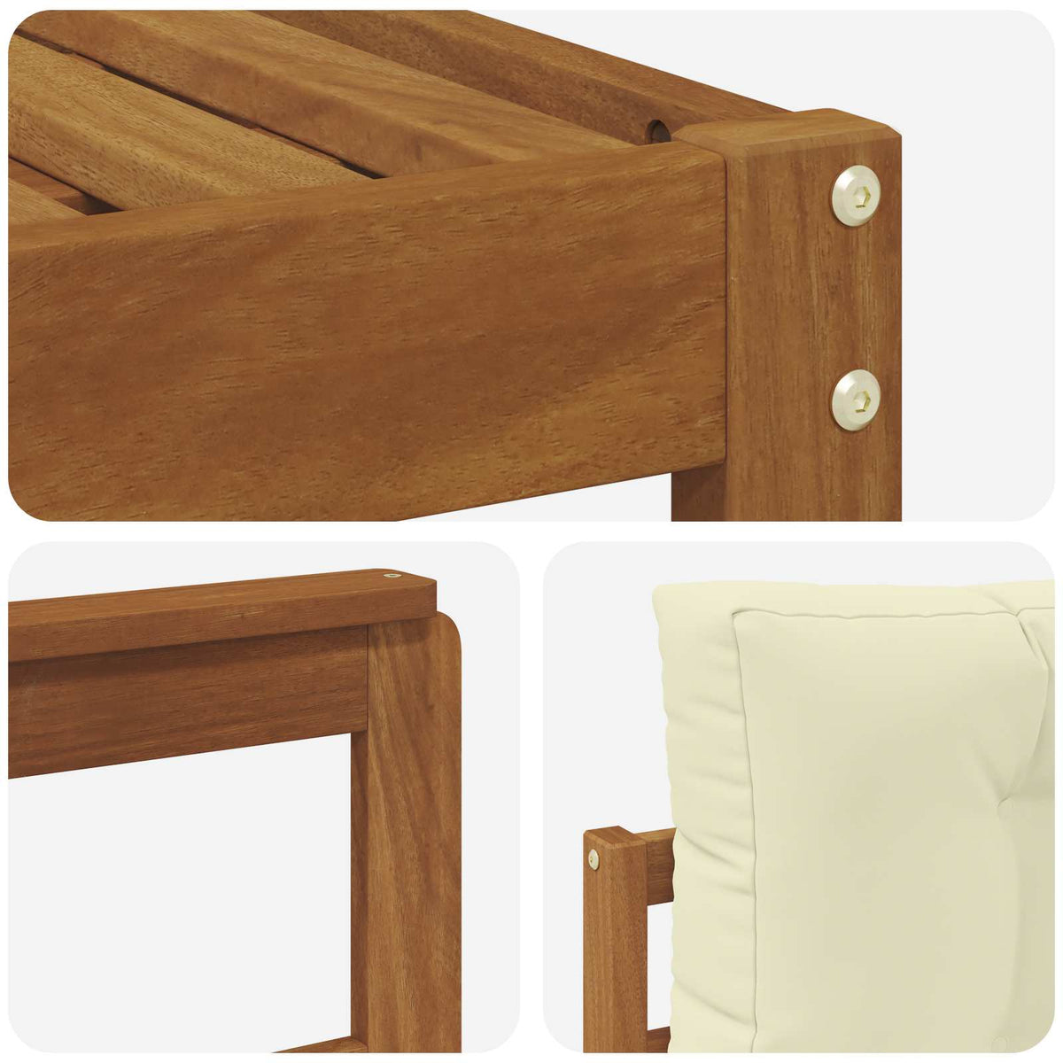 Set di divani da esterno 5 pz Naturale e Crema