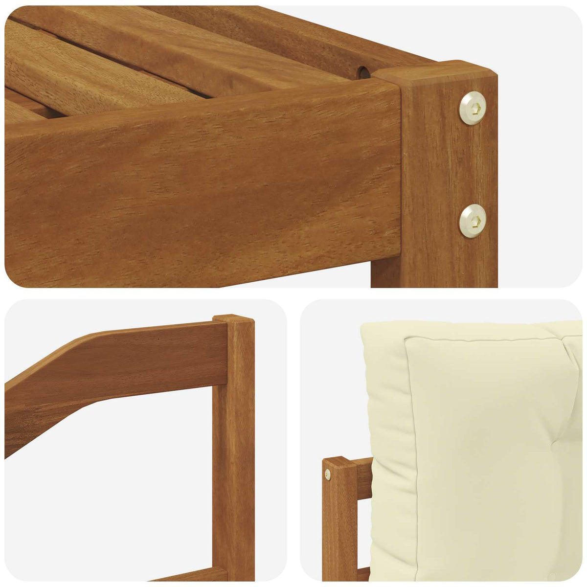 Set di divani da esterno 5 pz Naturale e Crema | homemem39