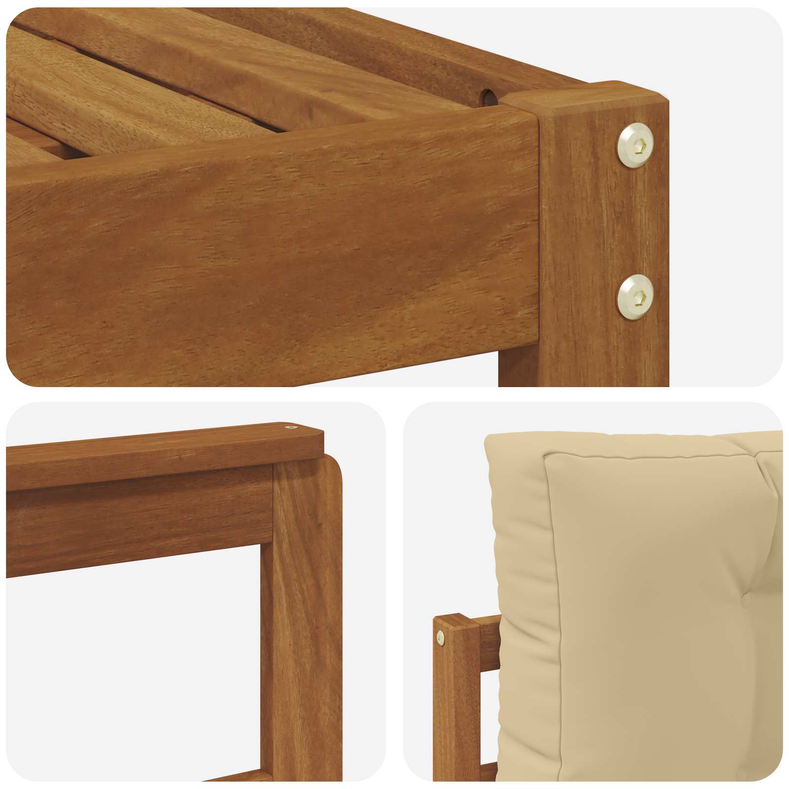 Set di divani da esterno con cuscino 7 pcs Naturale e Beige | homemem39