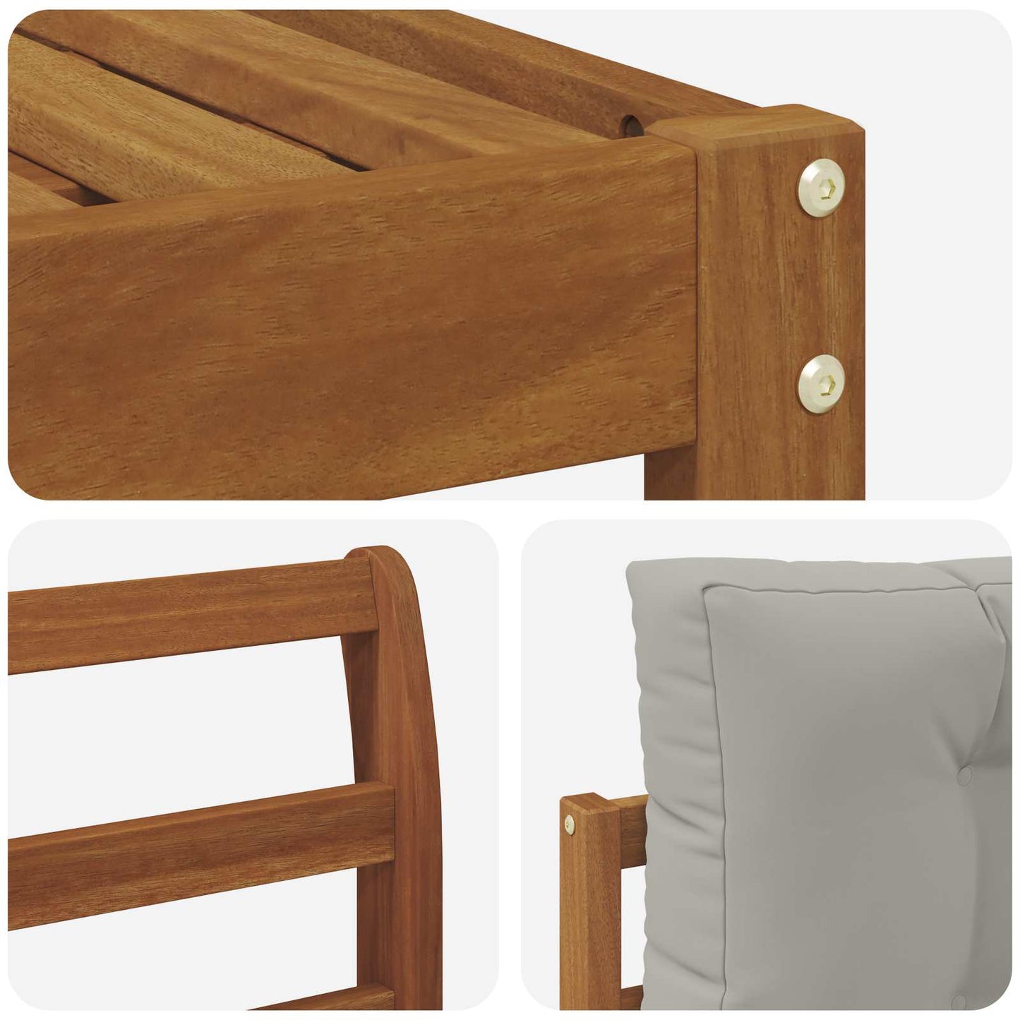 Set di divani da esterno 7 pcs Grigio Naturale e Chiaro | homemem39