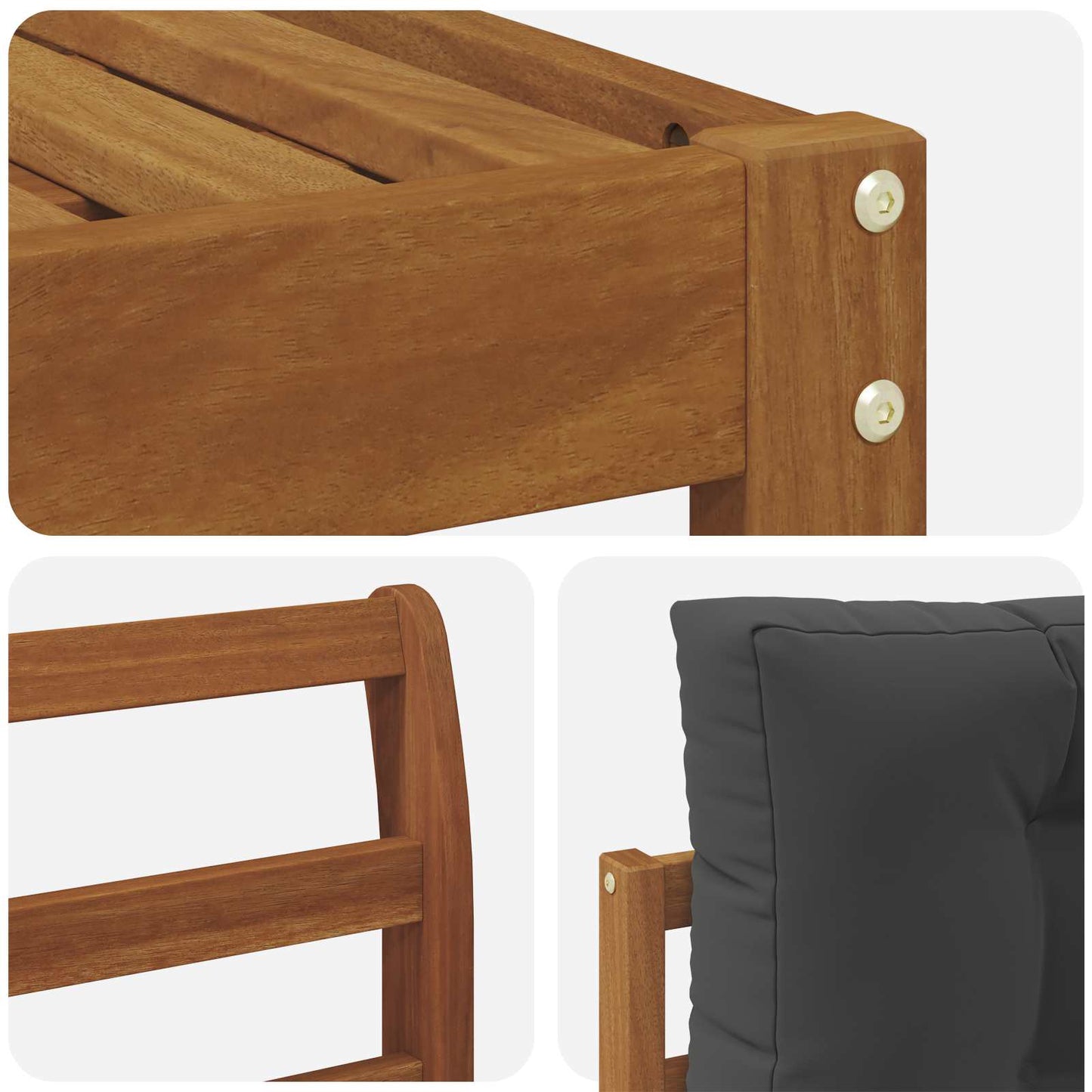 Set di divani da esterno con cuscino 7 pcs Naturale e Antracite | homemem39