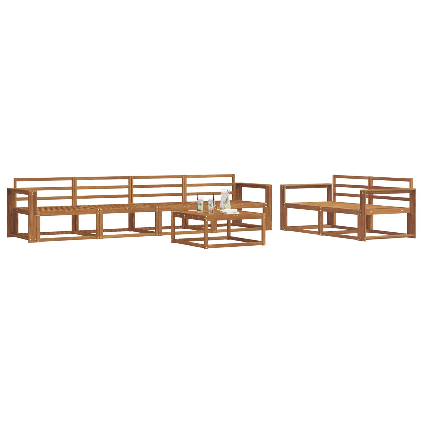 Set di divani da esterno 7 pcs Naturale | homemem39