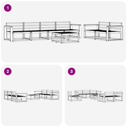 Set di divani da esterno 7 pcs Naturale | homemem39