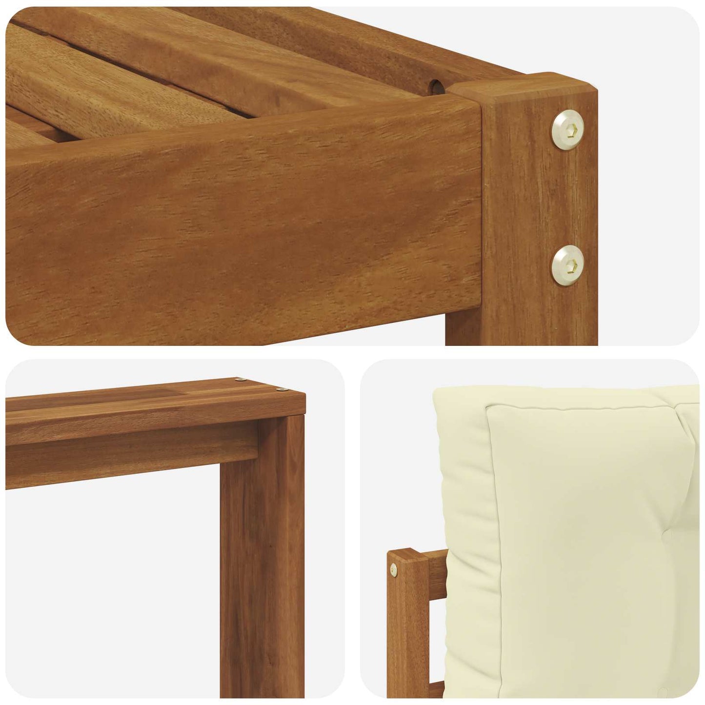 Set di divani da esterno con cuscino 7 pcs Naturale e Crema | homemem39