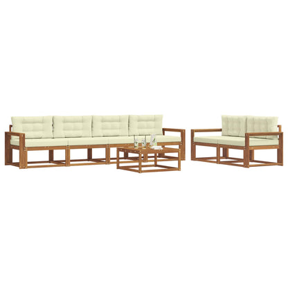 Set di divani da esterno con cuscino 7 pcs Naturale e Crema | homemem39
