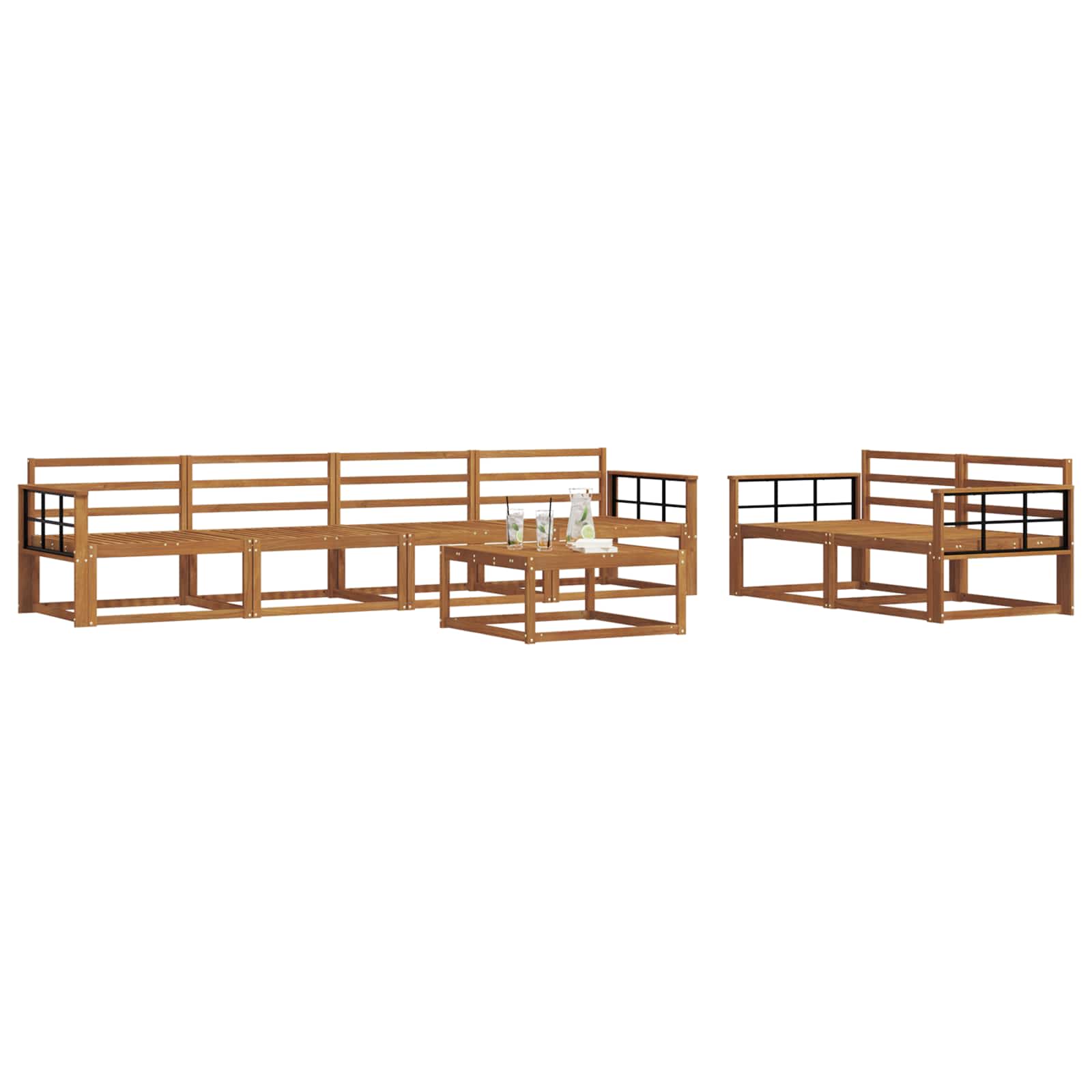 Set di divani da esterno 7 pcs Naturale | homemem39
