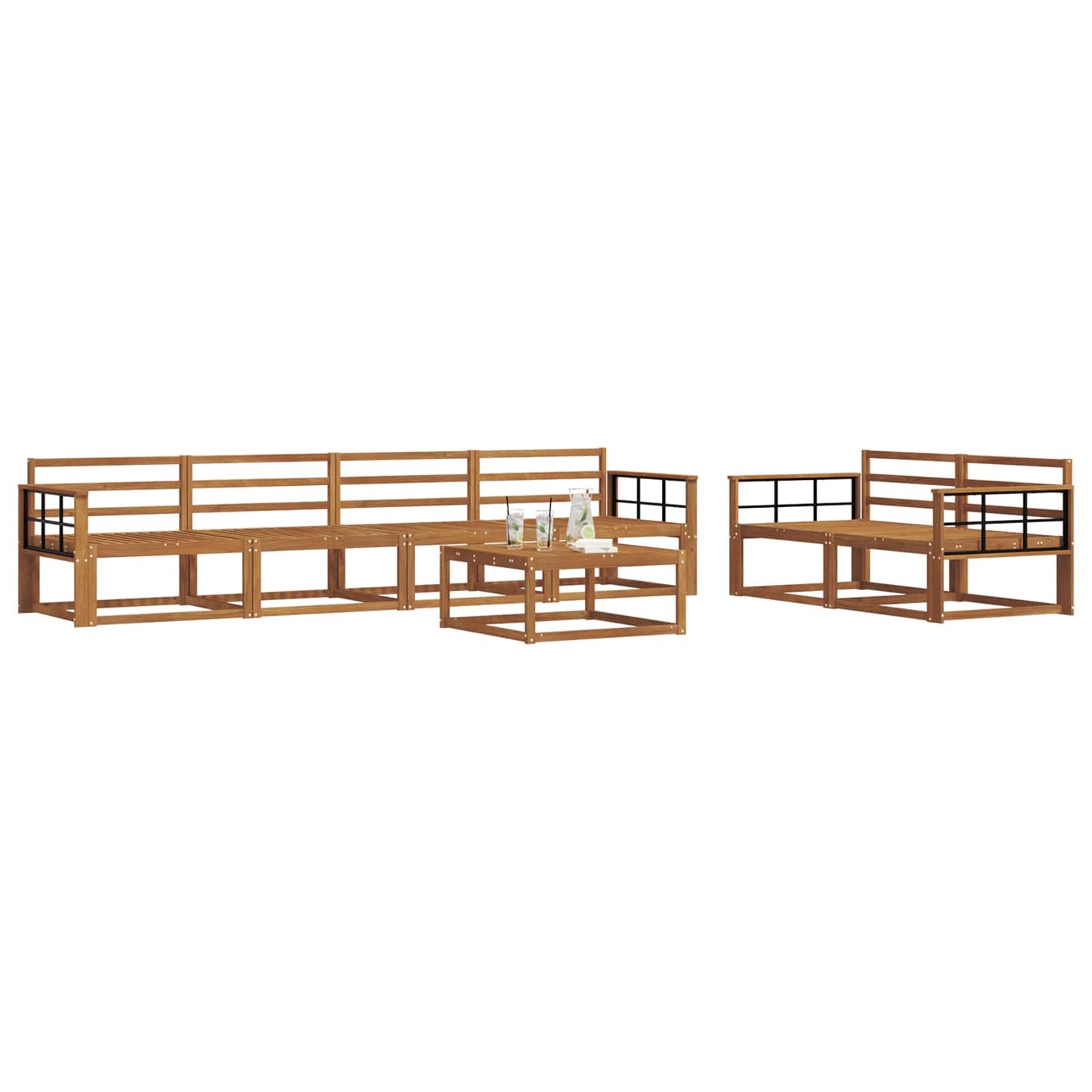 Set di divani da esterno 7 pcs Naturale