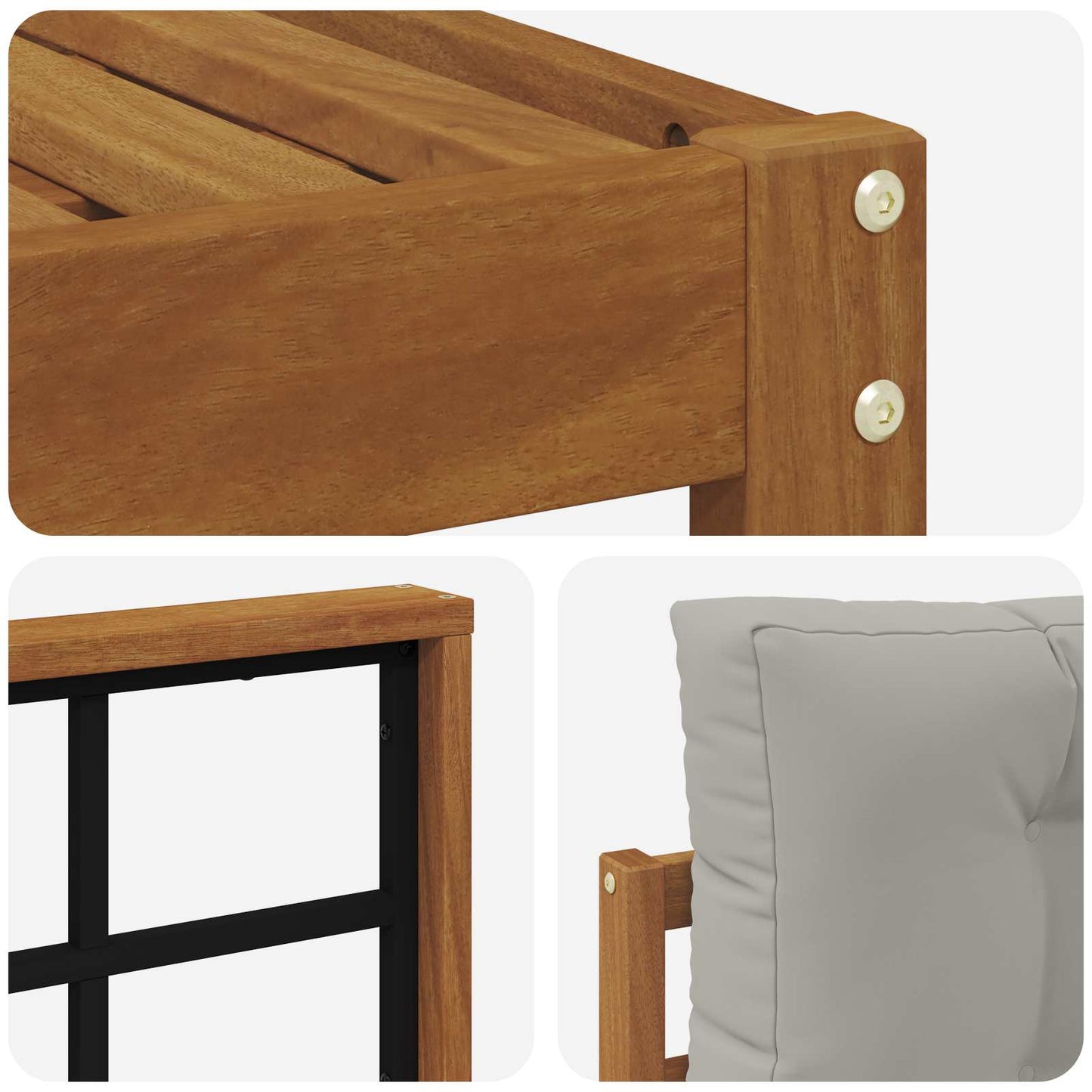 Set di divani da esterno 7 pcs Grigio Naturale e Chiaro | homemem39