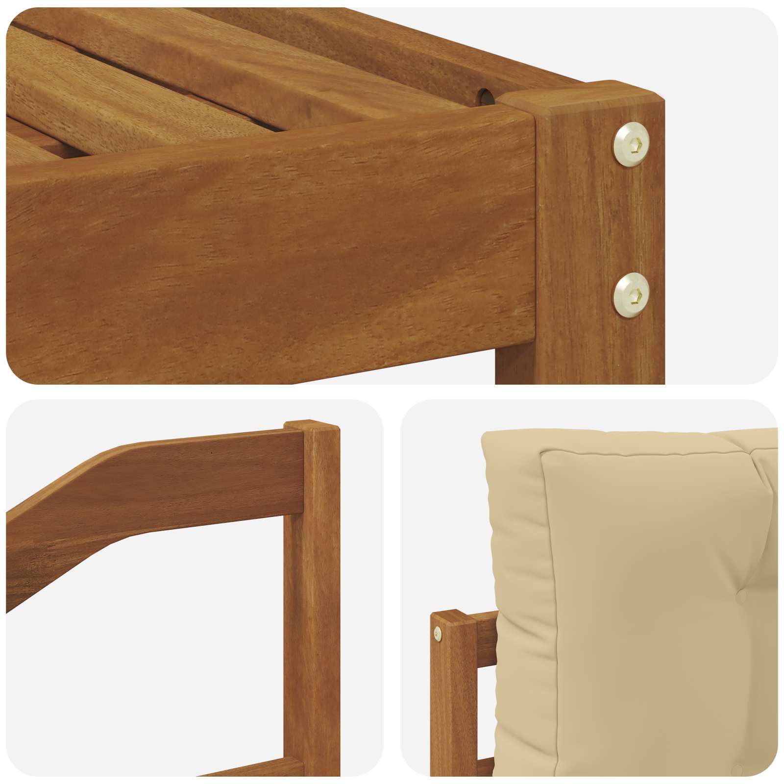 Set di divani da esterno con cuscino 7 pcs Naturale e Beige | homemem39