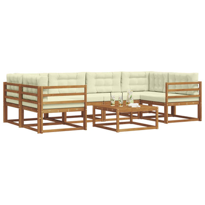 Set di divani da esterno 7 pcs Naturale e Crema