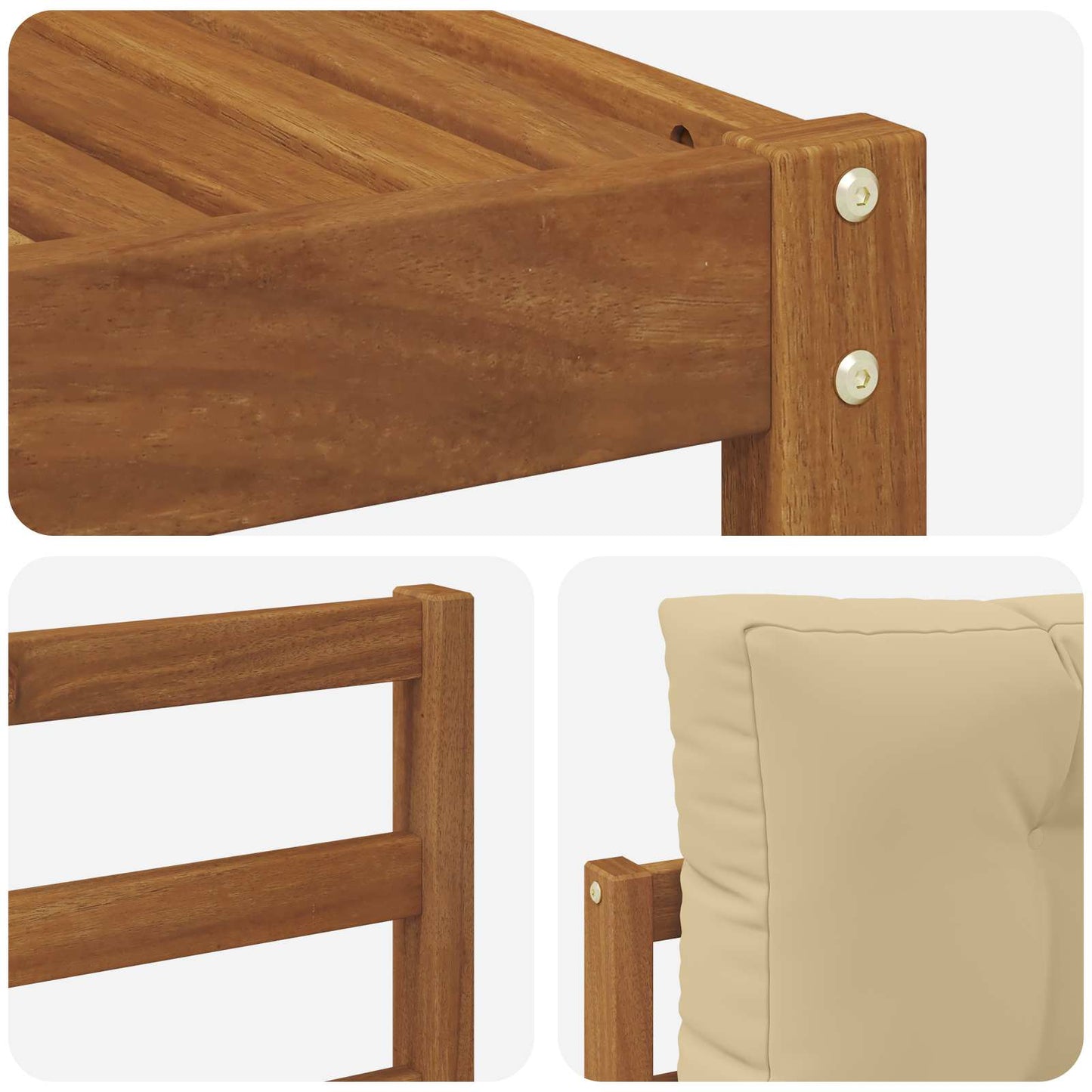 Set di divani da esterno con cuscino 7 pcs Naturale e Beige | homemem39