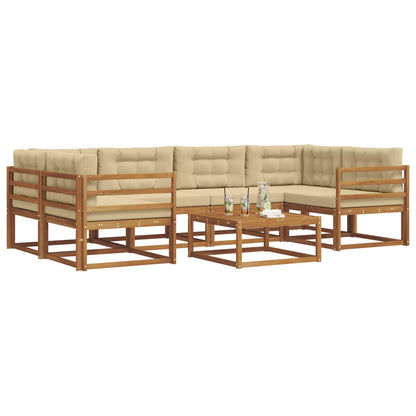Set di divani da esterno con cuscino 7 pcs Naturale e Beige | homemem39