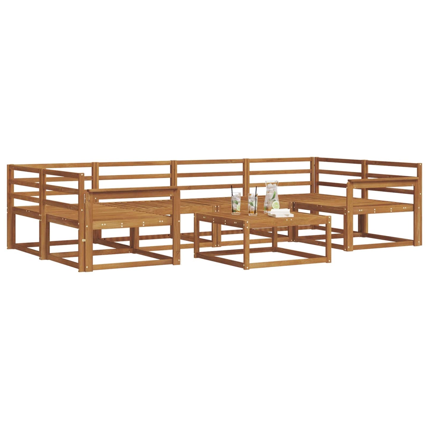Set di divani da esterno 7 pcs Naturale | homemem39