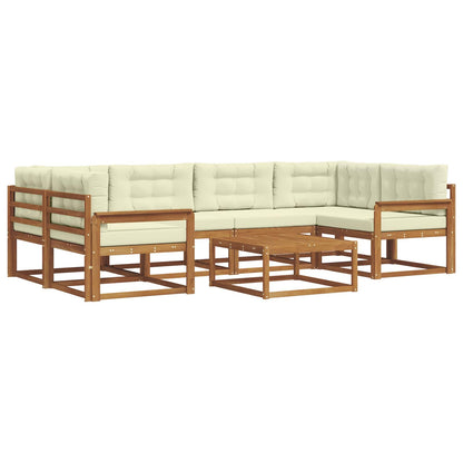 Set di divani da esterno con cuscino 7 pcs Naturale e Crema