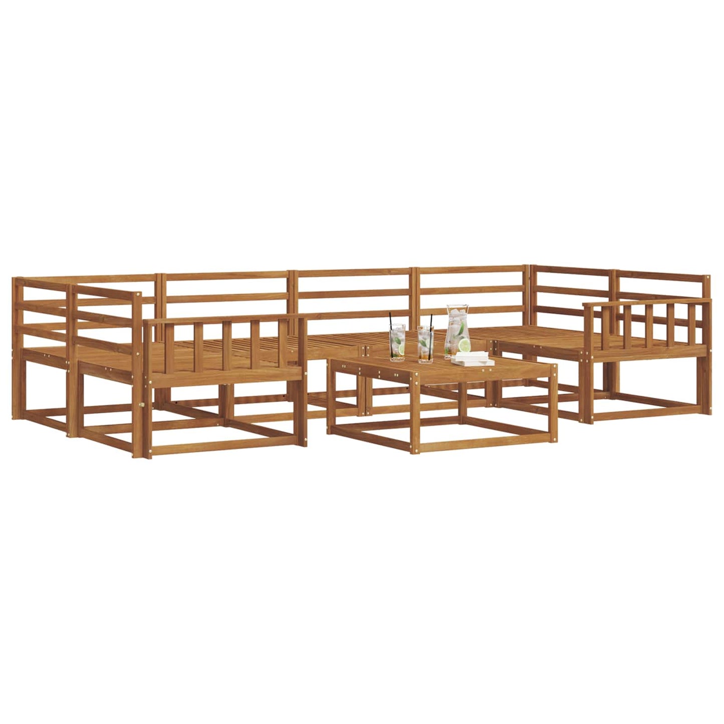Set di divani da esterno 7 pcs Naturale | homemem39