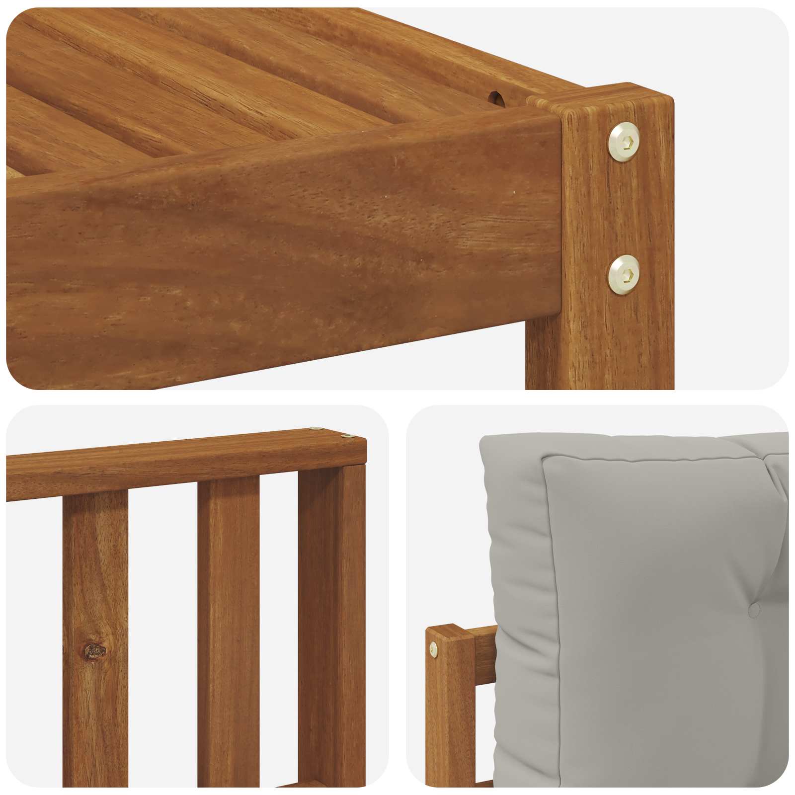 Set di divani da esterno 7 pcs Grigio Naturale e Chiaro | homemem39