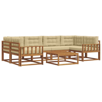 Set di divani da esterno con cuscino 7 pcs Naturale e Beige | homemem39
