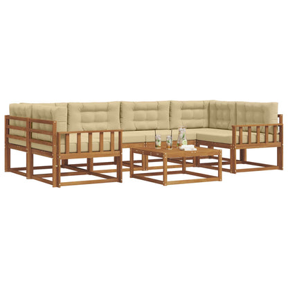 Set di divani da esterno con cuscino 7 pcs Naturale e Beige | homemem39