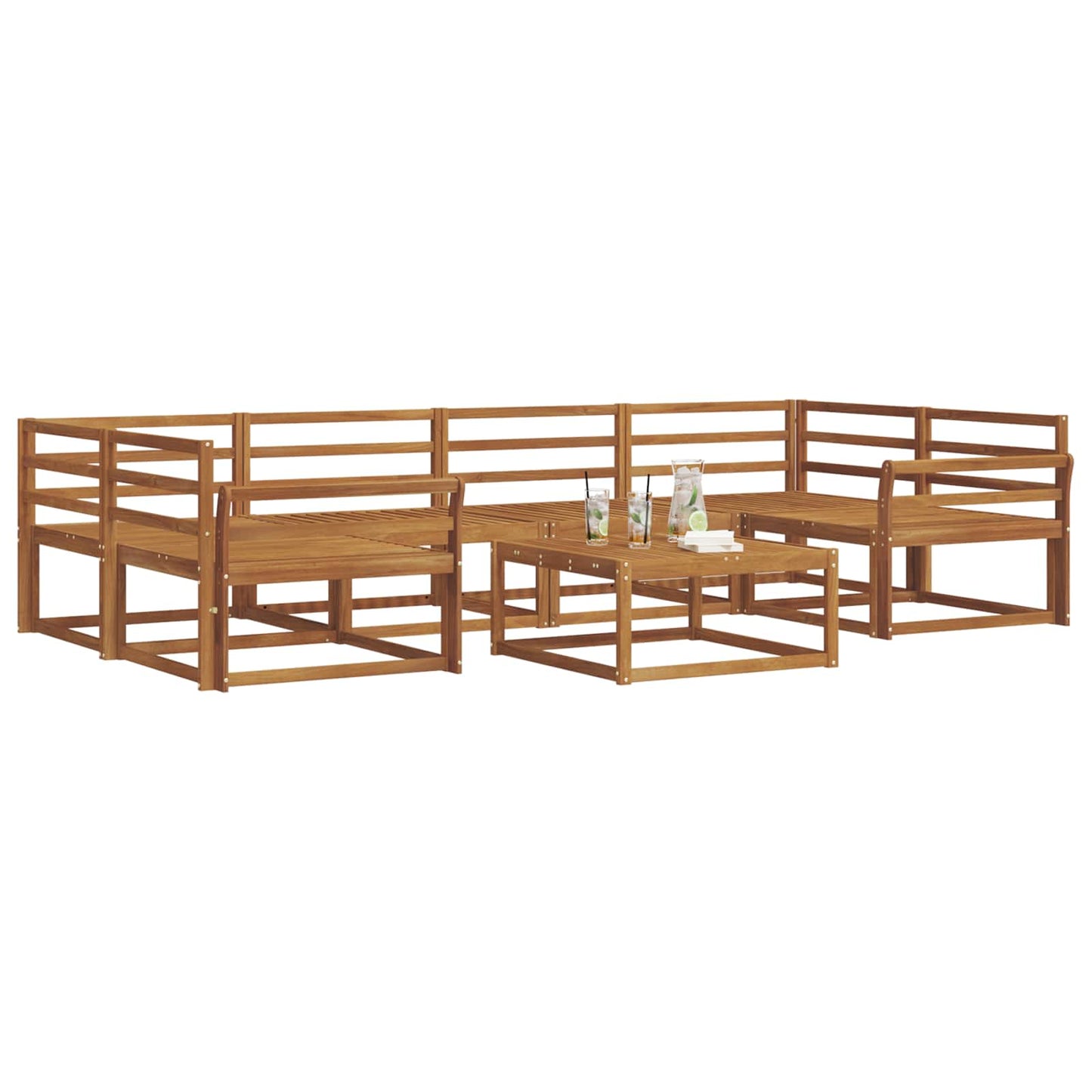 Set di divani da esterno 7 pcs Naturale | homemem39