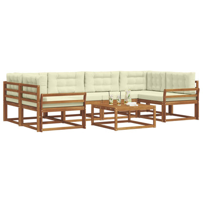 Set di divani da esterno con cuscino 7 pcs Naturale e Crema | homemem39