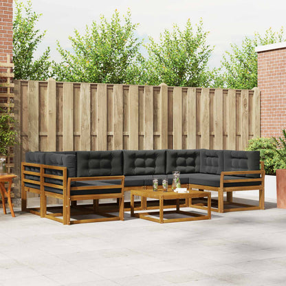 Set di divani da esterno con cuscino 7 pcs Naturale e Antracite