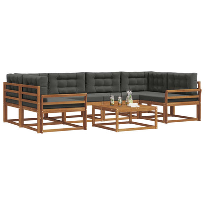 Set di divani da esterno con cuscino 7 pcs Naturale e Antracite | homemem39