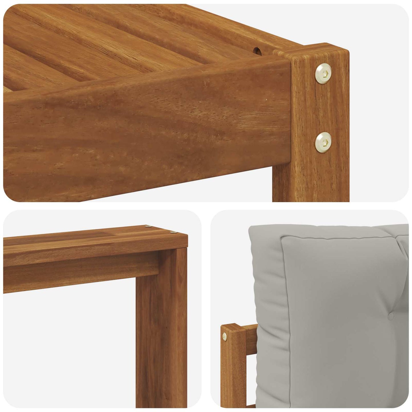 Set di divani da esterno 7 pcs Grigio Naturale e Chiaro | homemem39
