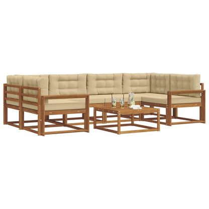 Set di divani da esterno con cuscino 7 pcs Naturale e Beige | homemem39