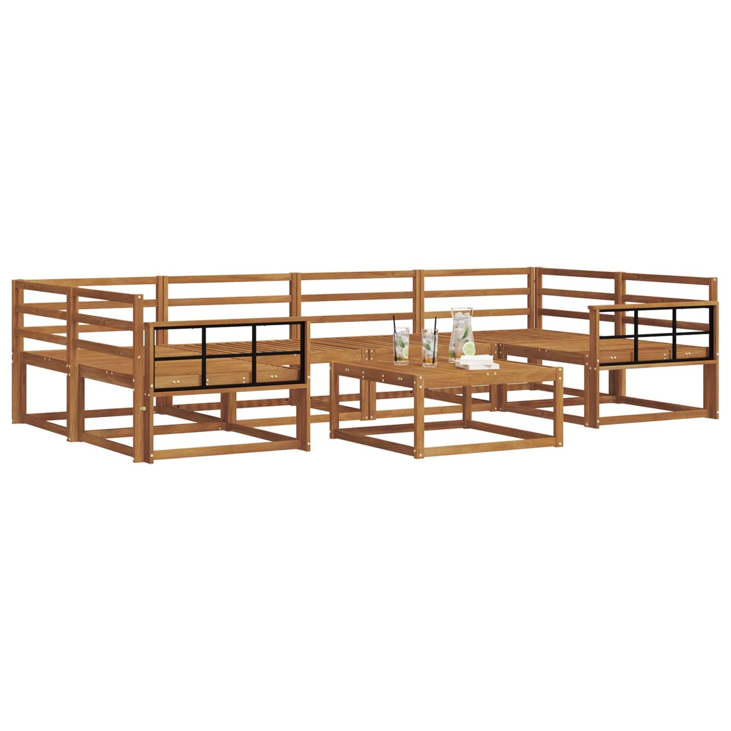 Set di divani da esterno 7 pcs Naturale | homemem39