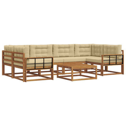 Set di divani da esterno con cuscino 7 pcs Naturale e Beige | homemem39