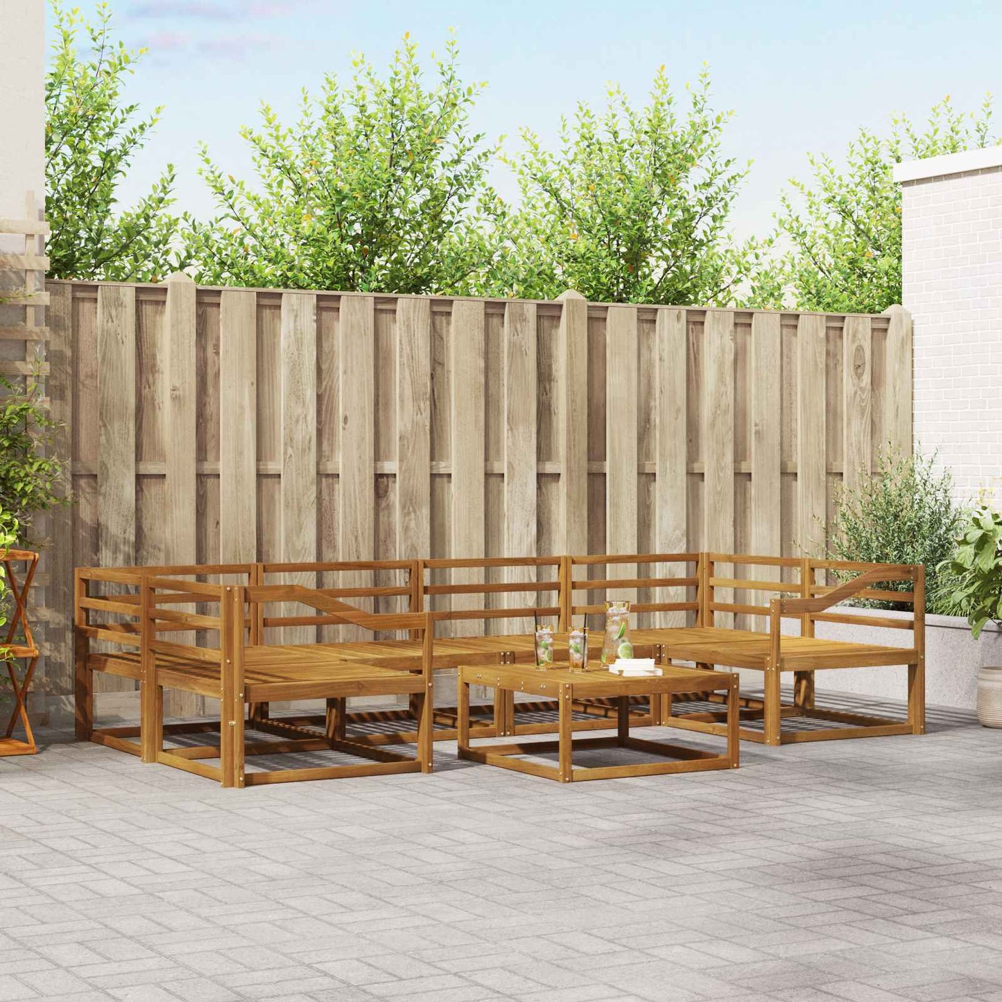 Set di divani da esterno 7 pcs Naturale | homemem39