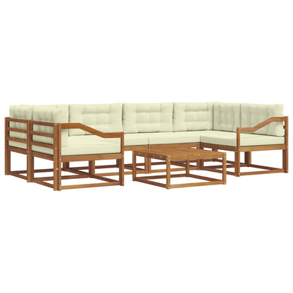 Set di divani da esterno con cuscino 7 pcs Naturale e Crema | homemem39