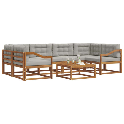 Set di divani da esterno 7 pcs Grigio Naturale e Chiaro | homemem39