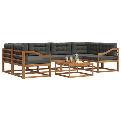 Set di divani da esterno con cuscino 7 pcs Naturale e Antracite