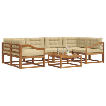 Set di divani da esterno con cuscino 7 pcs Naturale e Beige