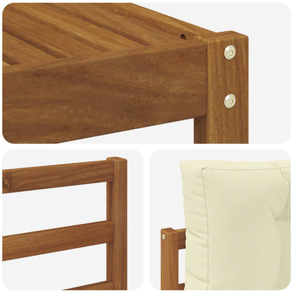 Set di divani da esterno con cuscino 8 pcs Naturale e Crema | homemem39