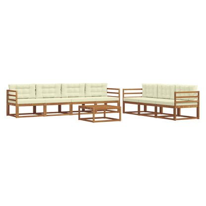 Set di divani da esterno con cuscino 8 pcs Naturale e Crema | homemem39