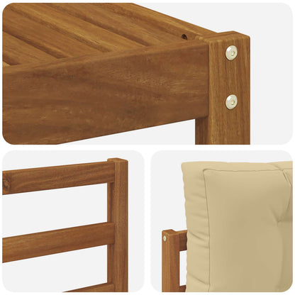 Set di divani da esterno con cuscino 8 pcs Naturale e Beige | homemem39