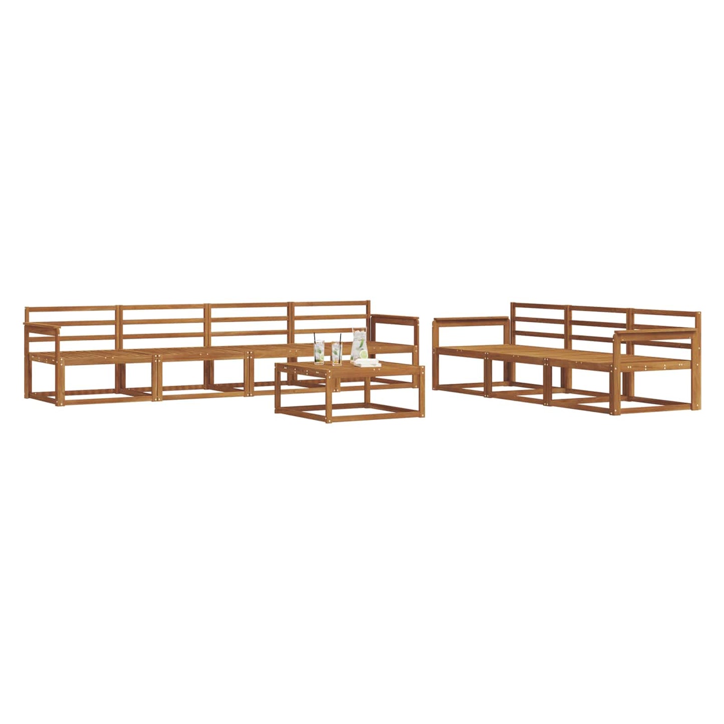 Set di divani da esterno 8 pcs Naturale