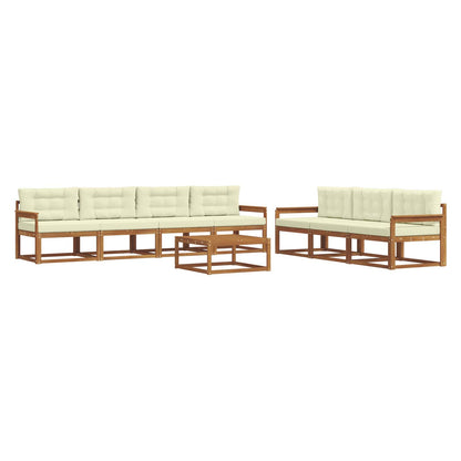 Set di divani da esterno con cuscino 8 pcs Naturale e Crema | homemem39