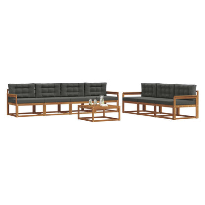 Set di divani da esterno con cuscino 8 pcs Naturale e Antracite | homemem39