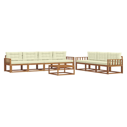 Set di divani da esterno con cuscino 8 pcs Naturale e Crema | homemem39
