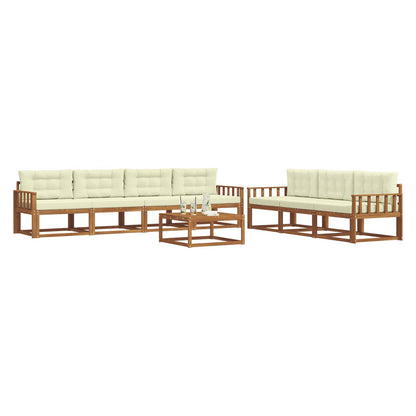 Set di divani da esterno con cuscino 8 pcs Naturale e Crema | homemem39