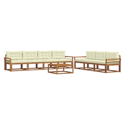 Set di divani da esterno con cuscino 8 pcs Naturale e Crema | homemem39