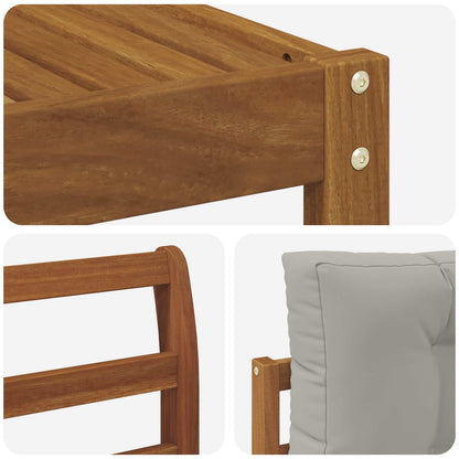 Set di divani da esterno 8 pcs Grigio Naturale e Chiaro | homemem39