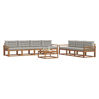 Set di divani da esterno 8 pcs Grigio Naturale e Chiaro | homemem39