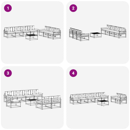 Set di divani da esterno con cuscino 8 pcs Naturale e Antracite