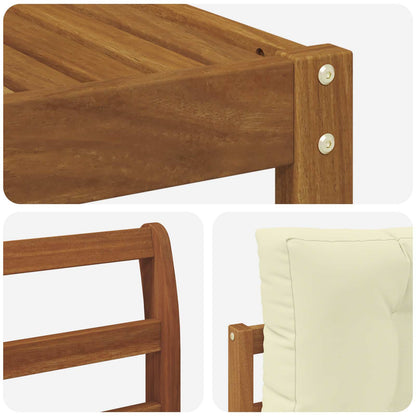 Set di divani da esterno con cuscino 5 pcs Naturale e Crema | homemem39