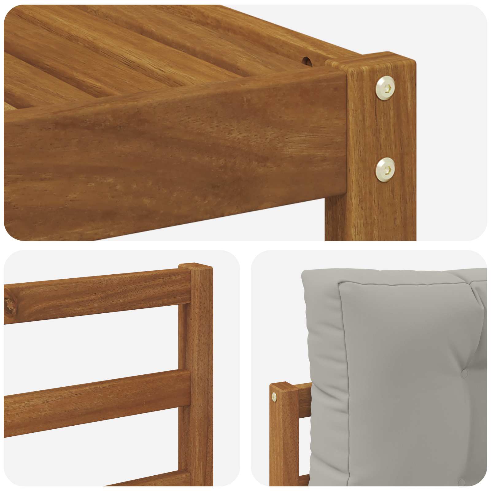 Set di divani da esterno 6 pcs Grigio Naturale e Chiaro | homemem39