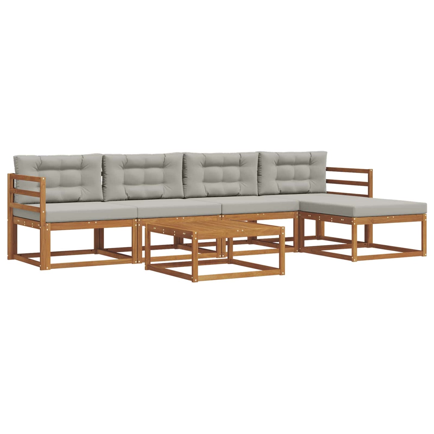 Set di divani da esterno 6 pcs Grigio Naturale e Chiaro | homemem39